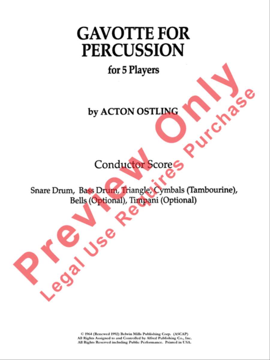 Gavotte for Percussion