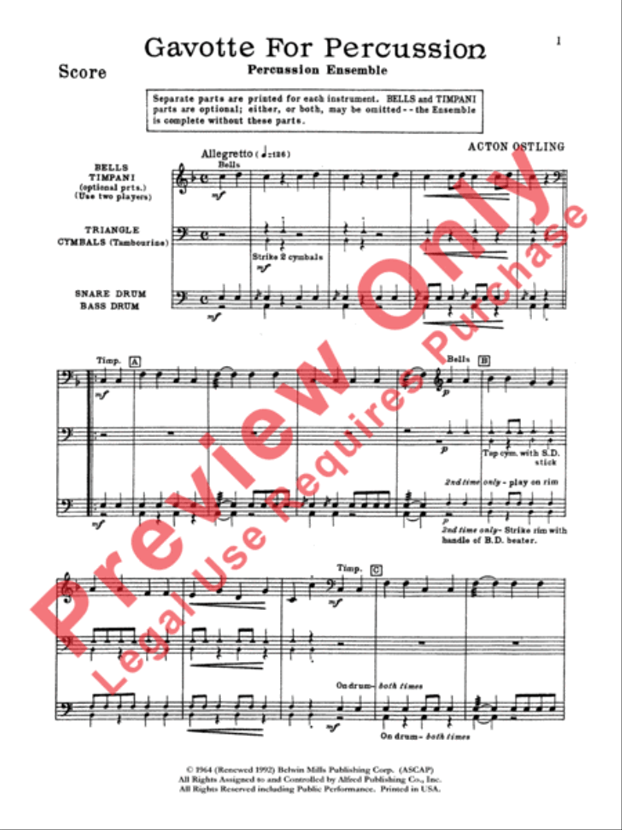Gavotte for Percussion