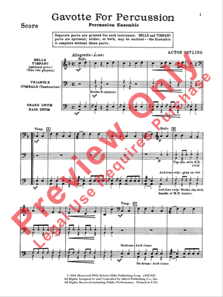 Gavotte for Percussion