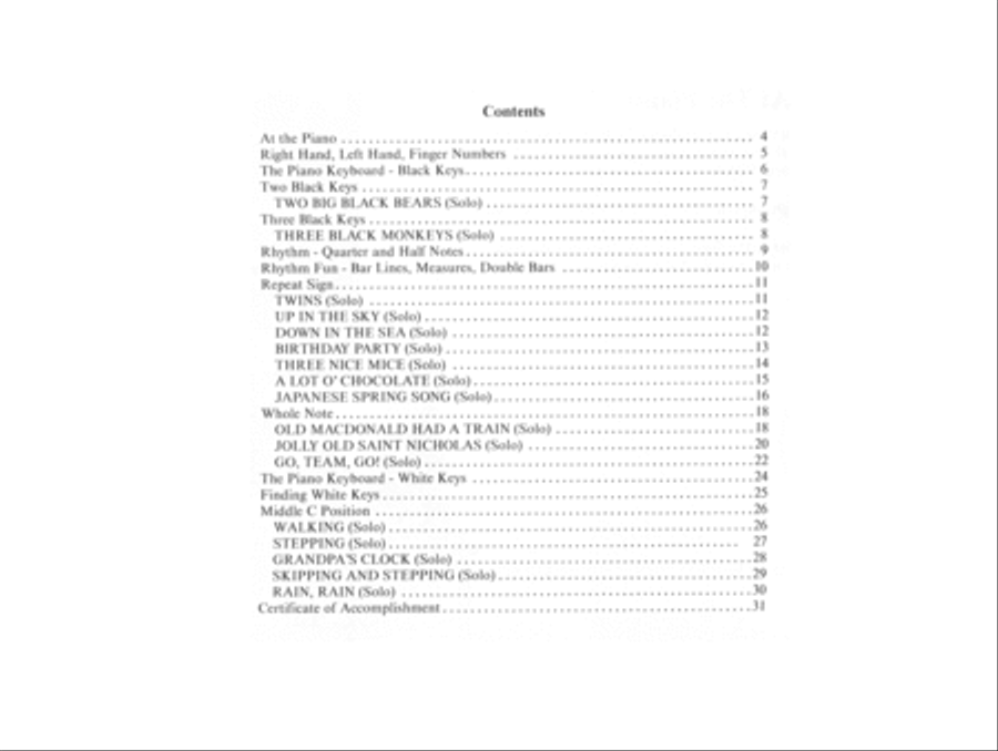 David Carr Glover Method For Piano Lessons Pre-Reading Piano Method scores gallery preview page 2