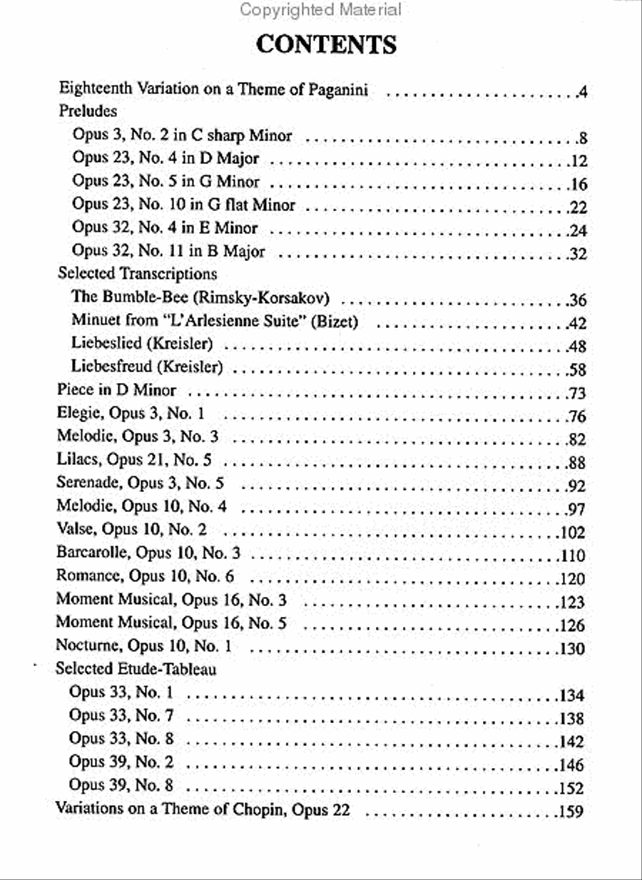 The Great Piano Works of Sergei Rachmaninoff Piano Solo scores gallery preview page 2