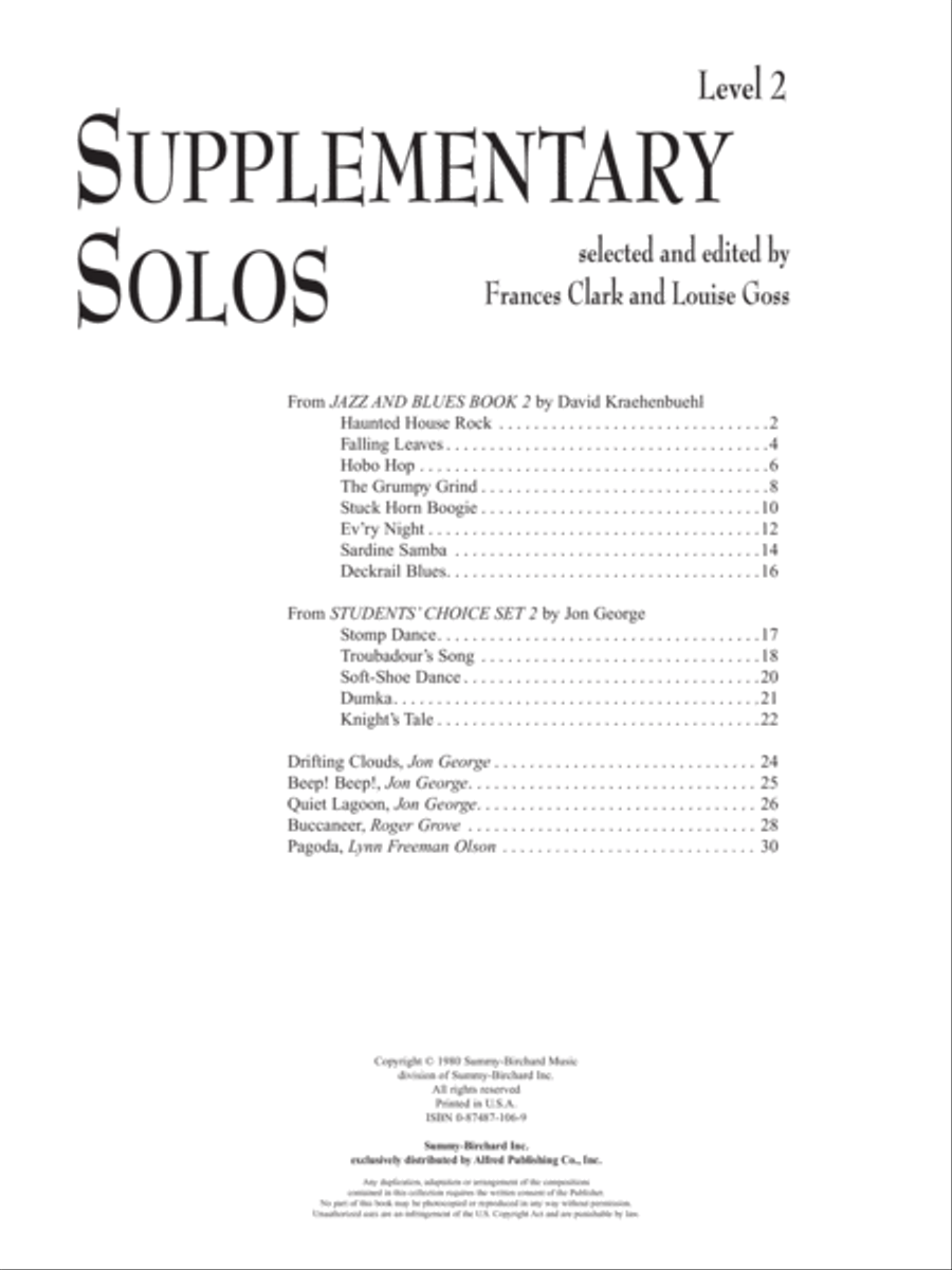 Supplementary Solos Supplementary Solos Piano Method scores gallery preview page 2