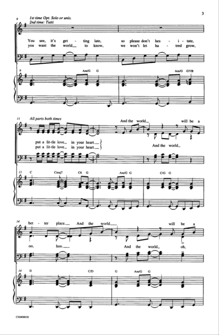 Put a Little Love in Your Heart 4-Part scores gallery preview page 3