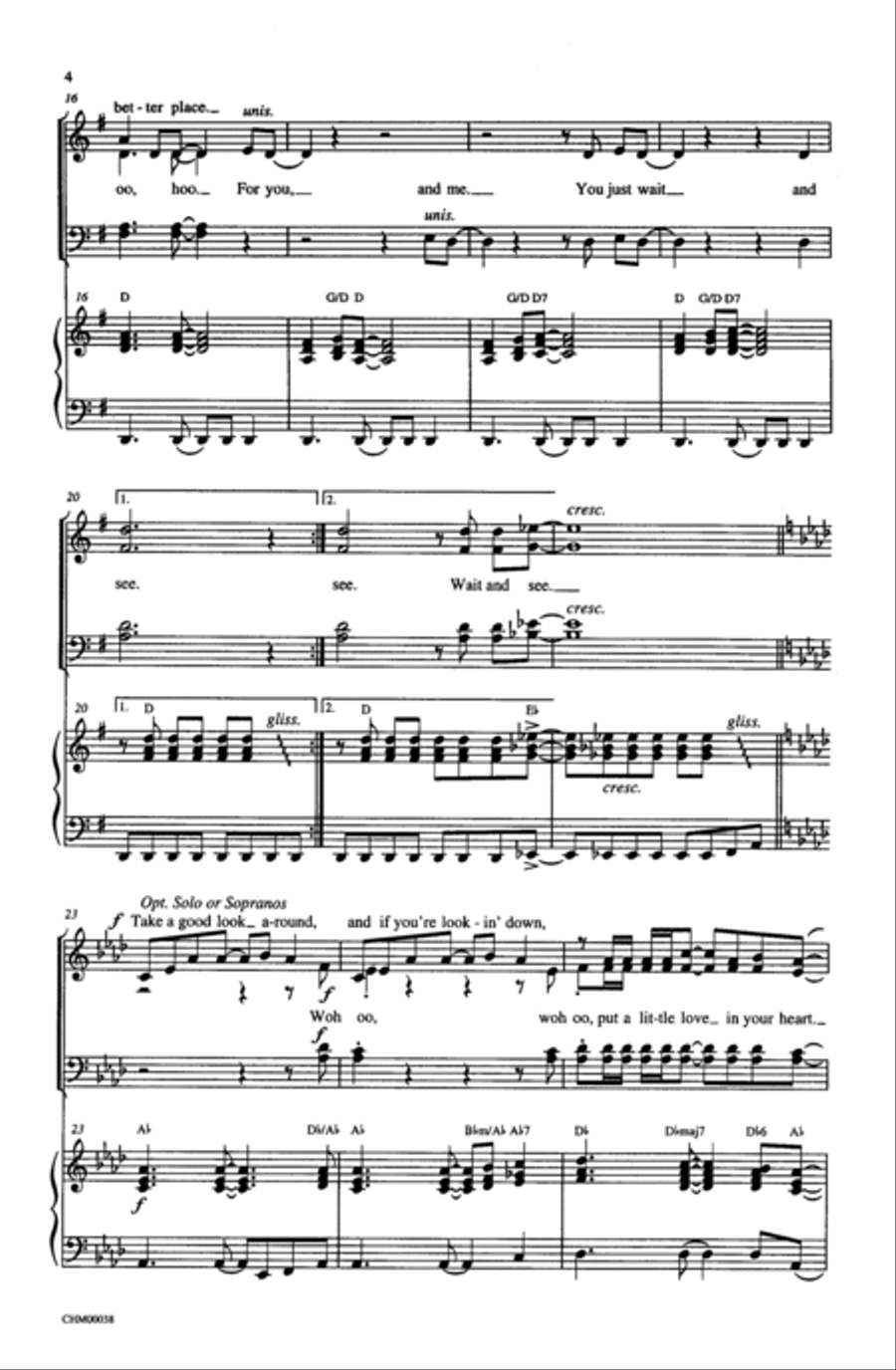 Put a Little Love in Your Heart 4-Part scores gallery preview page 4