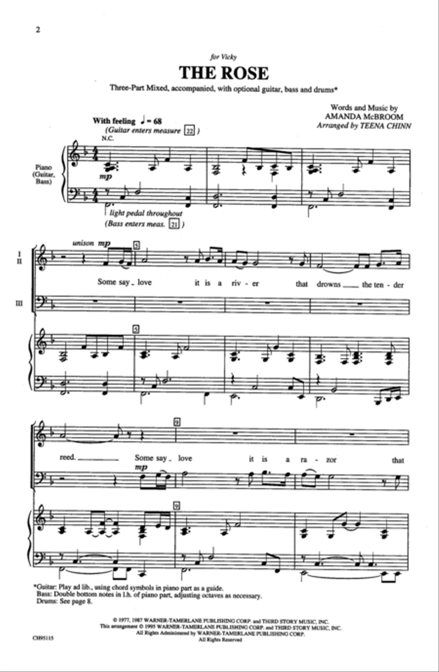 The Rose The Rose 3-Part scores gallery preview page 2