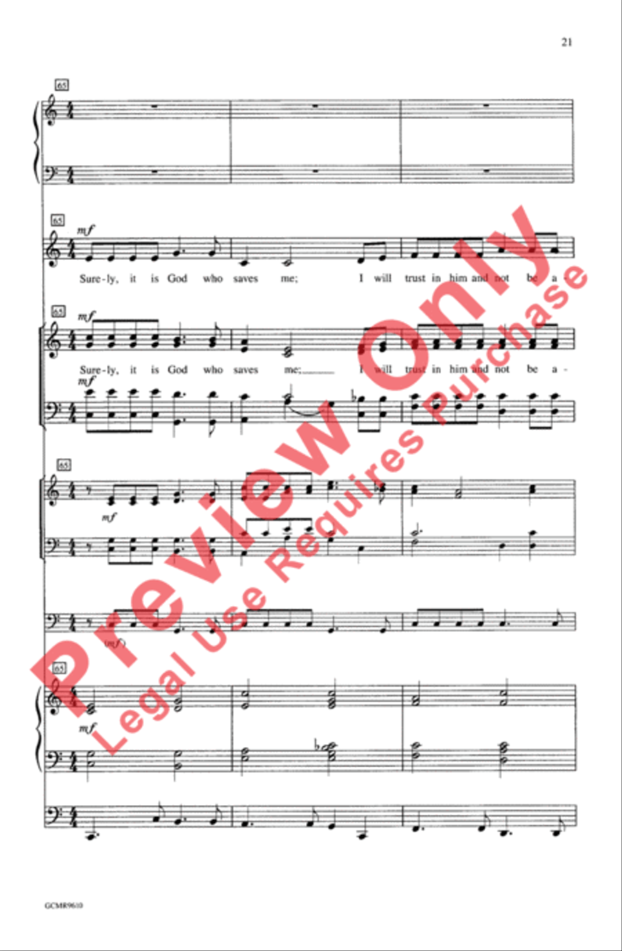 The First Song of Isaiah (Festival Edition) 4-Part scores gallery preview page 21