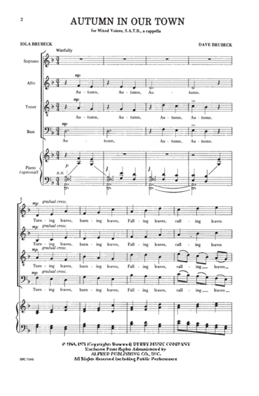 Autumn in Our Town (from Four New England Pieces) Choir scores gallery preview page 2