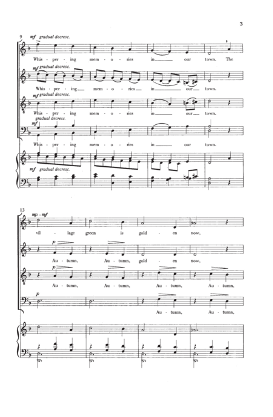Autumn in Our Town (from Four New England Pieces) Choir scores gallery preview page 3