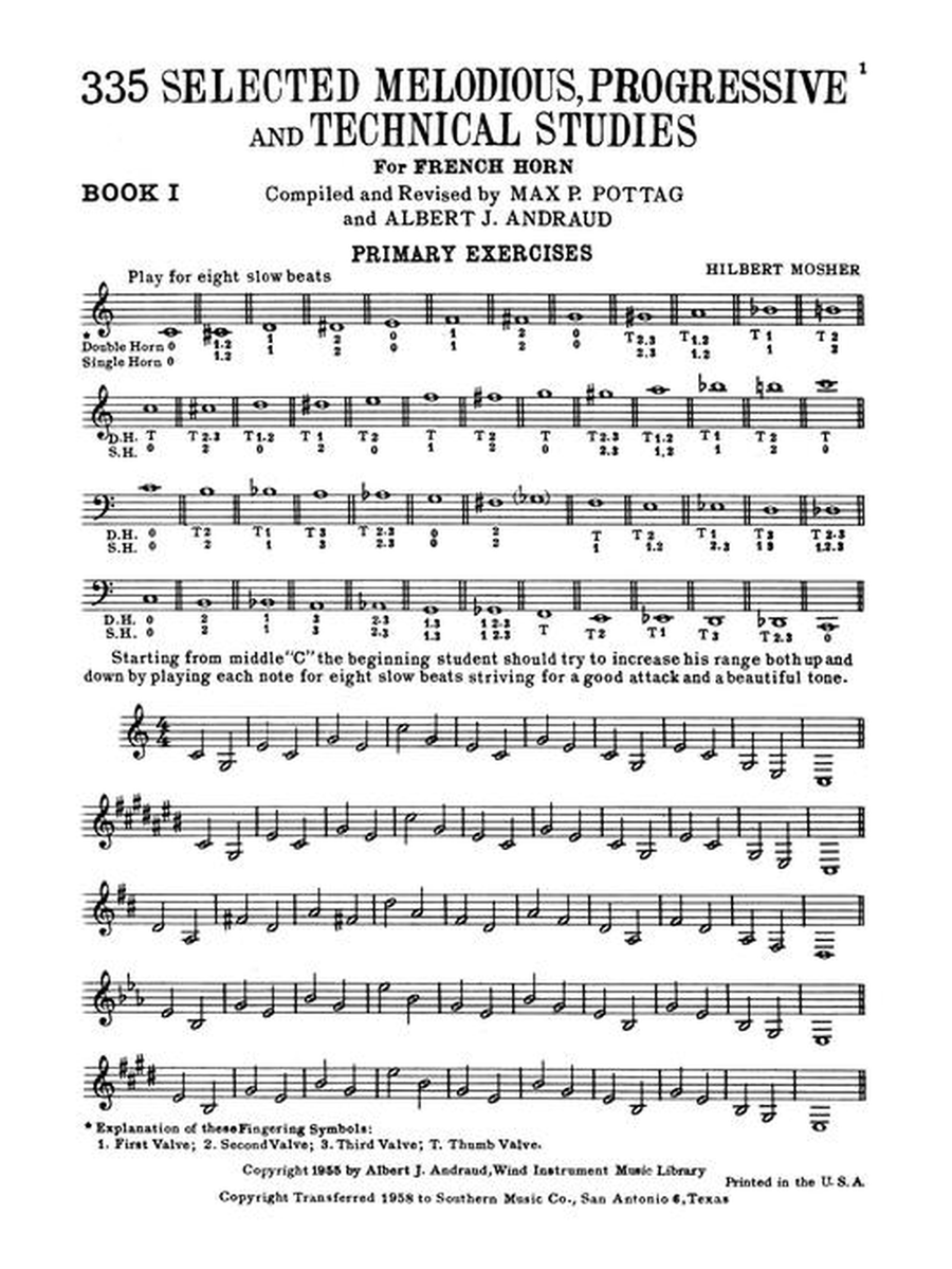 335 Selected Melodious Progressive & Technical Studies Horn scores gallery preview page 3