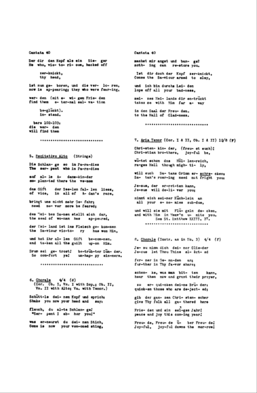 Cantata No. 40 -- Dazu ist erschienen der Sohn Gottes Choir scores gallery preview page 5