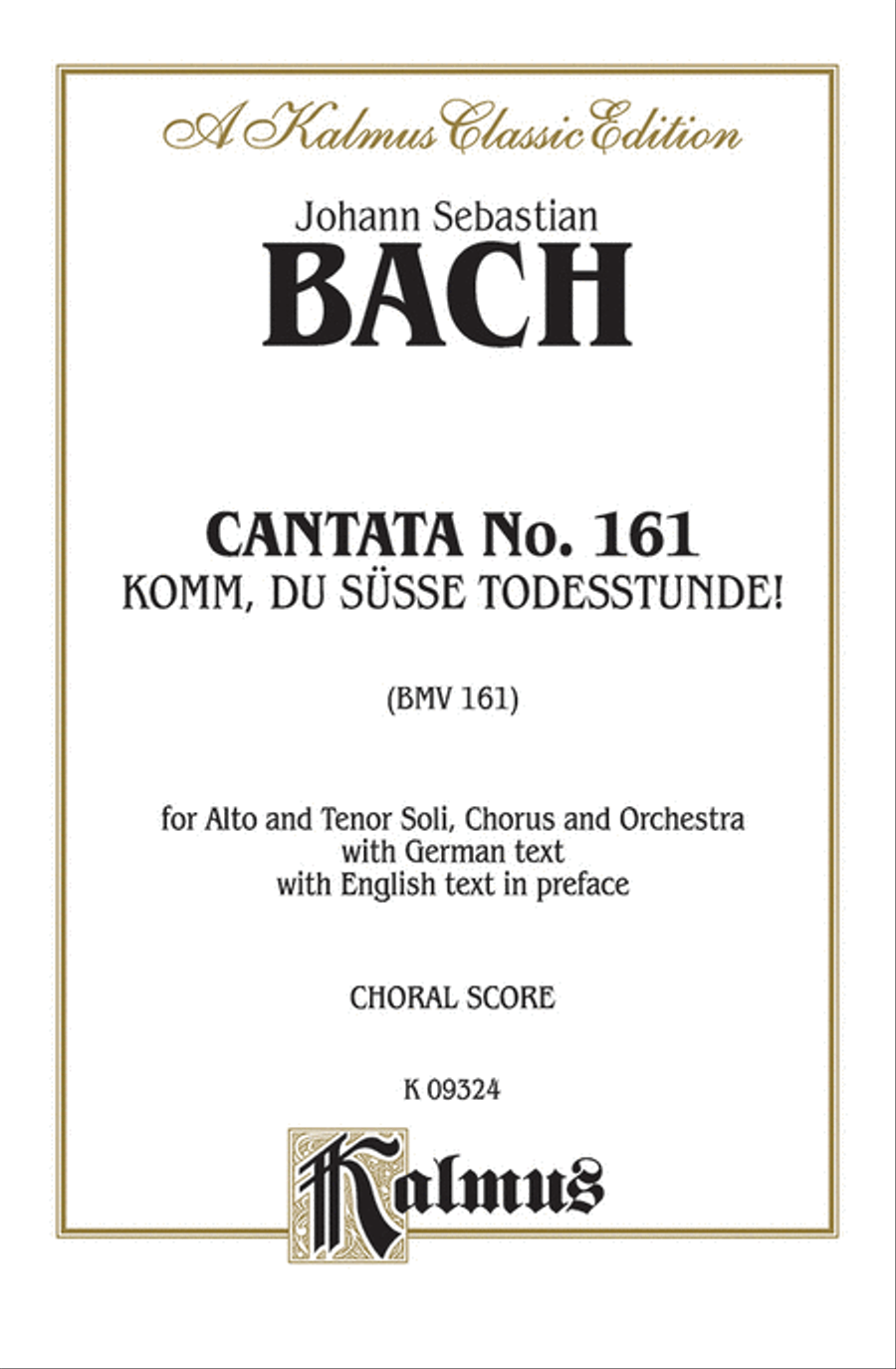 Cantata No. 161 -- Komm, du susse Todesstunde Choir scores gallery preview page 1