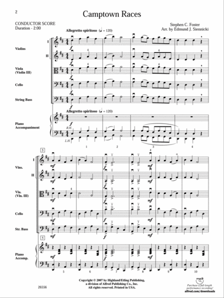 Camptown Races String Orchestra scores gallery preview page 2