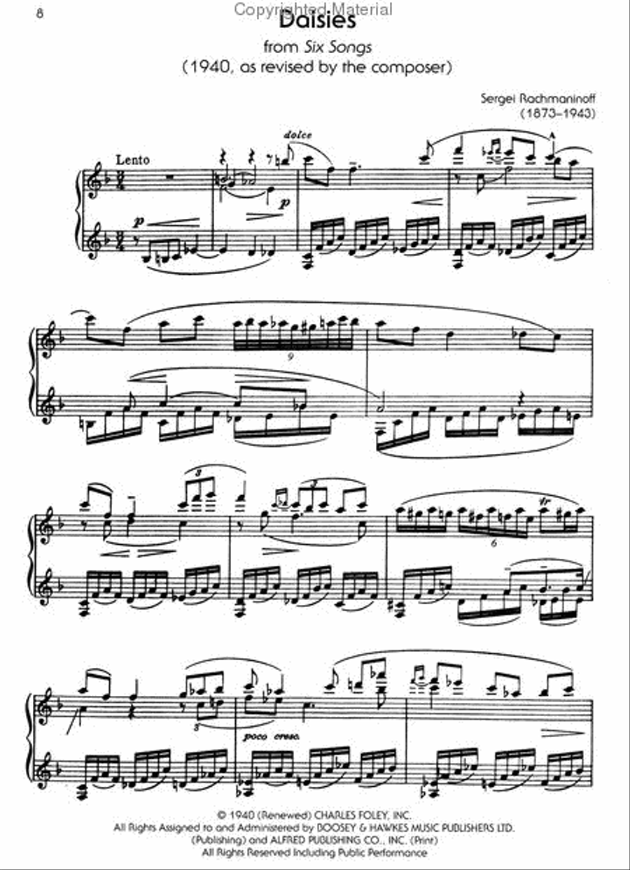 The Piano Works of Rachmaninoff, Volume VII Piano Solo scores gallery preview page 2