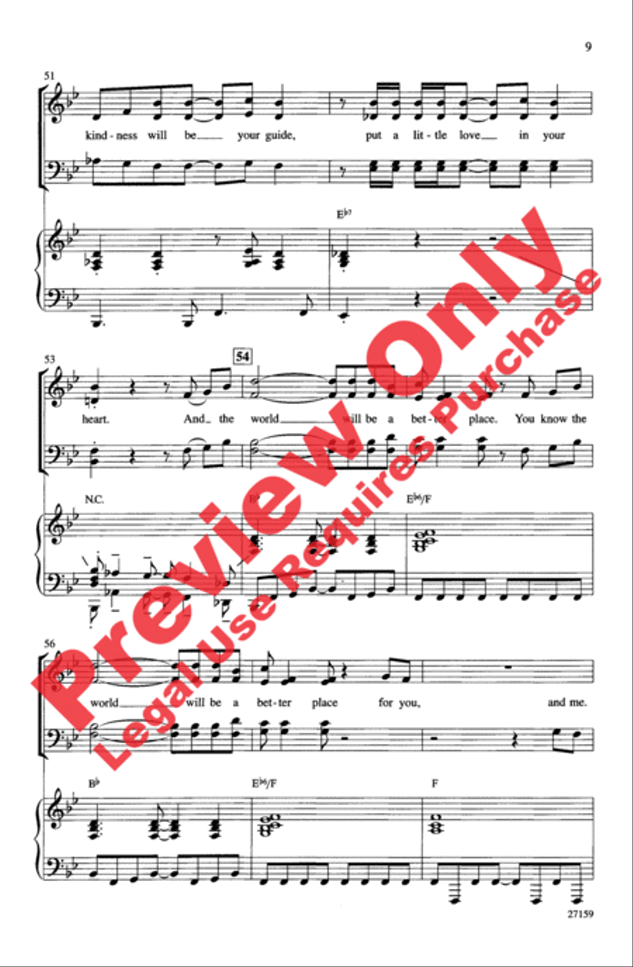 Put a Little Love in Your Heart 4-Part scores gallery preview page 8