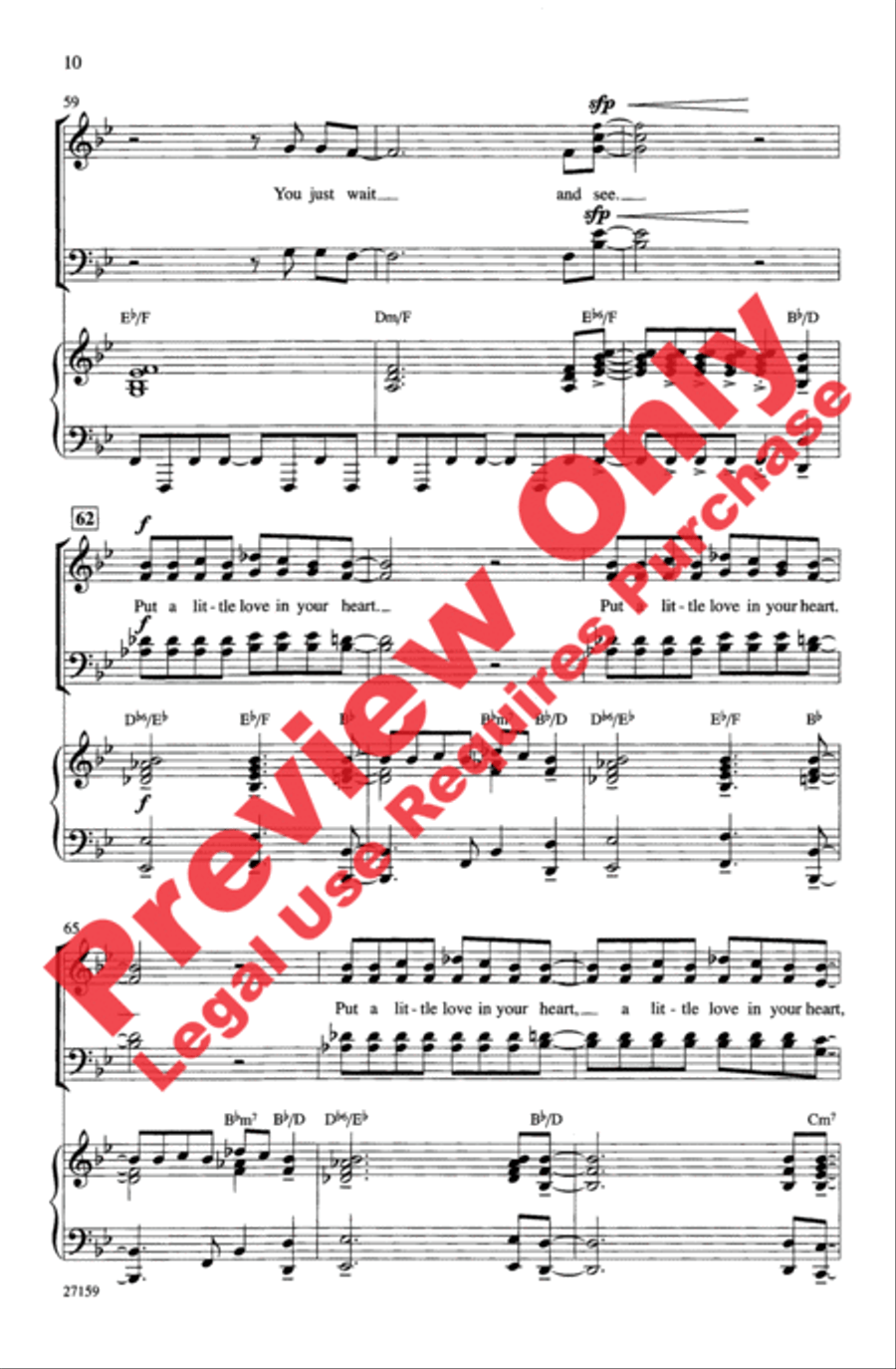 Put a Little Love in Your Heart 4-Part scores gallery preview page 9
