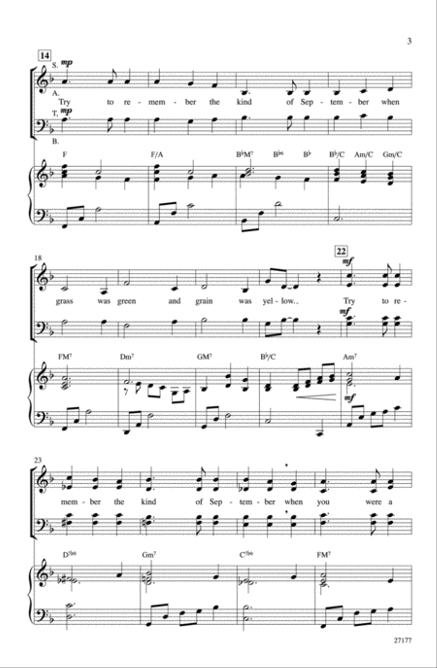 Try to Remember Try to Remember 4-Part scores gallery preview page 3