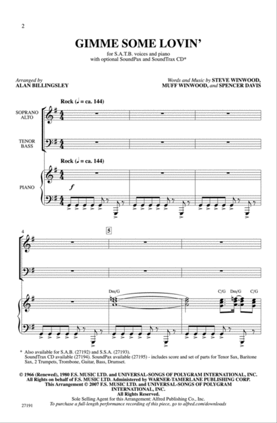 Gimme Some Lovin' Choir scores gallery preview page 2