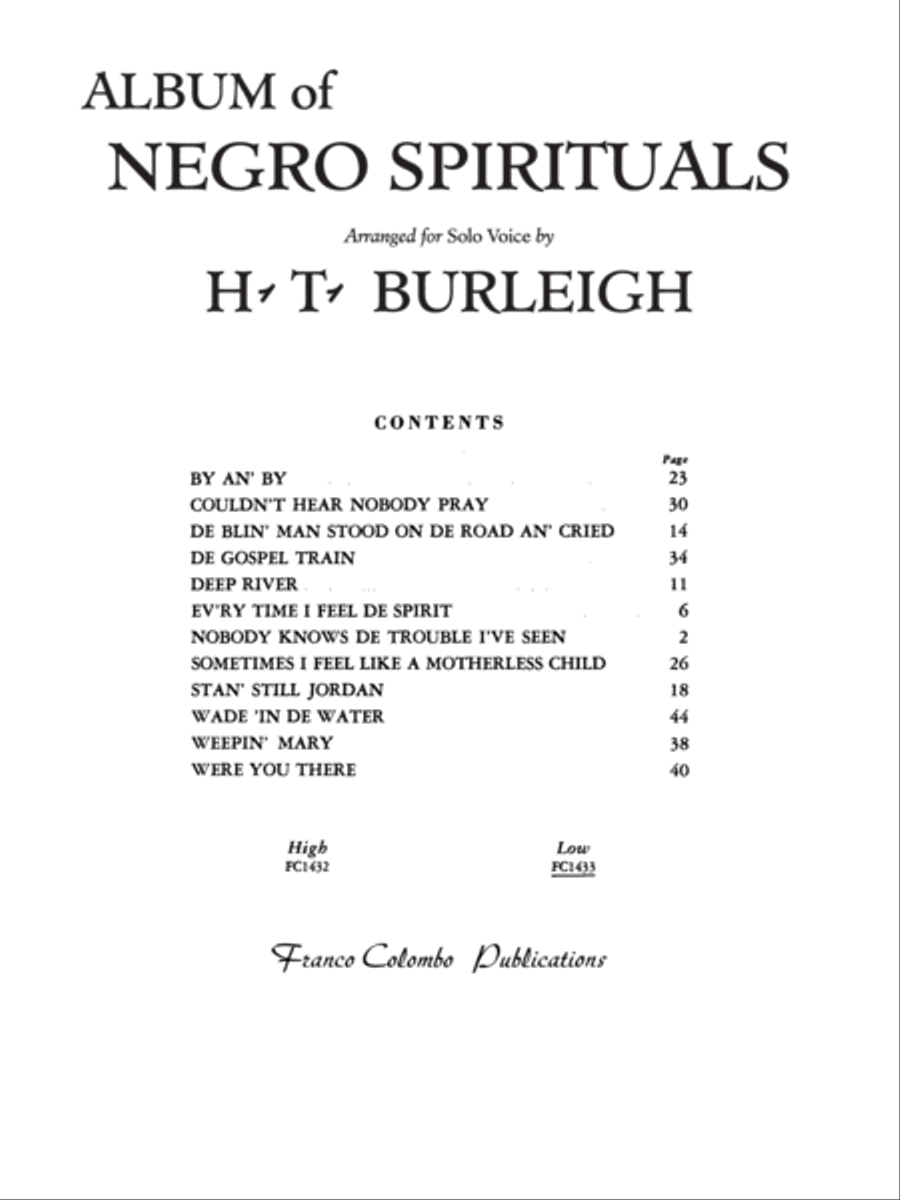 Album of Negro Spirituals
