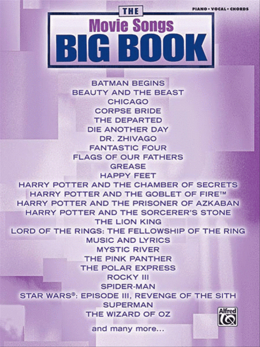 The Movie Songs Big Book Piano, Vocal, Guitar scores gallery preview page 1