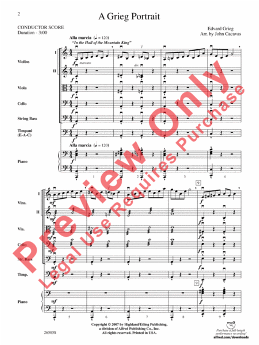 A Grieg Portrait A Grieg Portrait String Orchestra scores gallery preview page 3
