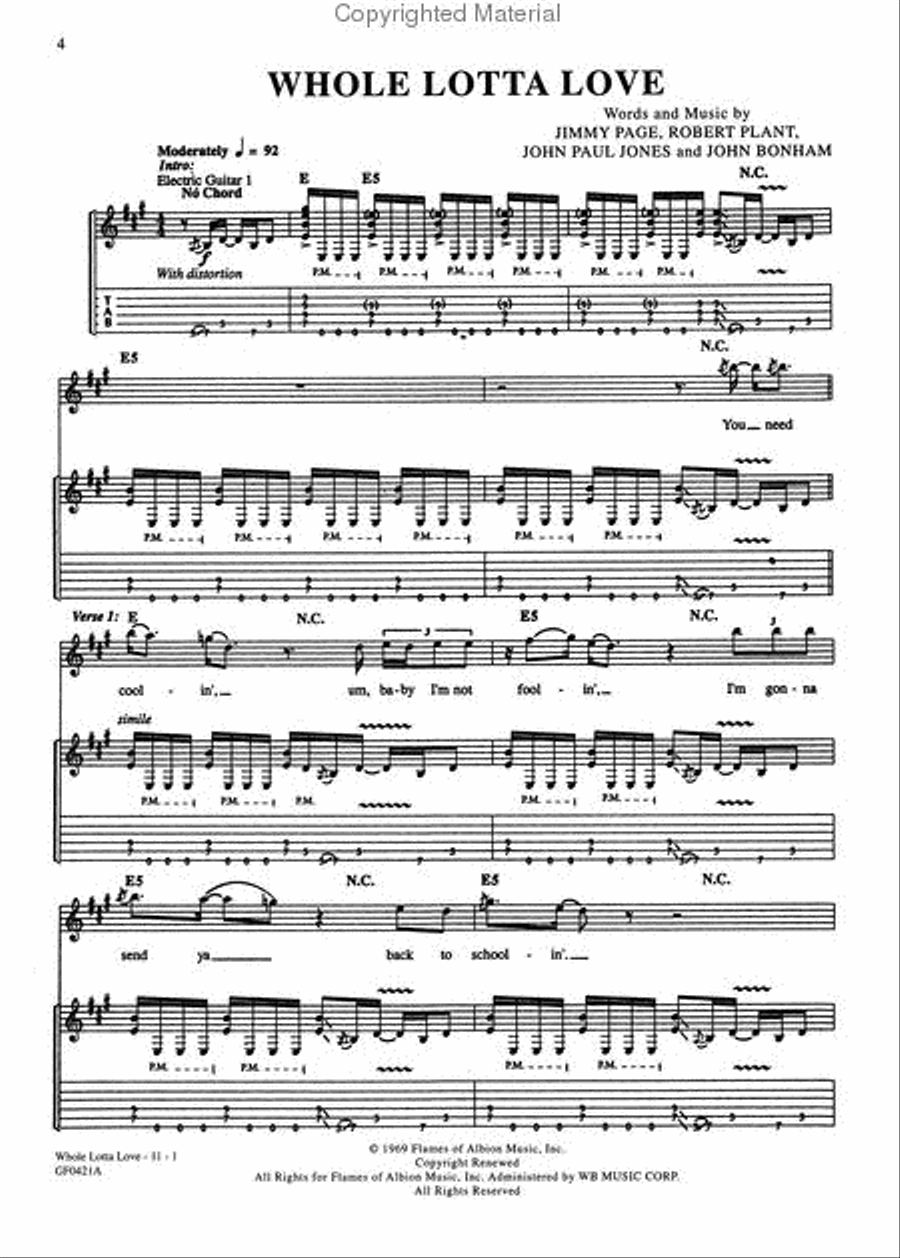 Led Zeppelin II (Guitar Tab Edition) Electric Guitar scores gallery preview page 2