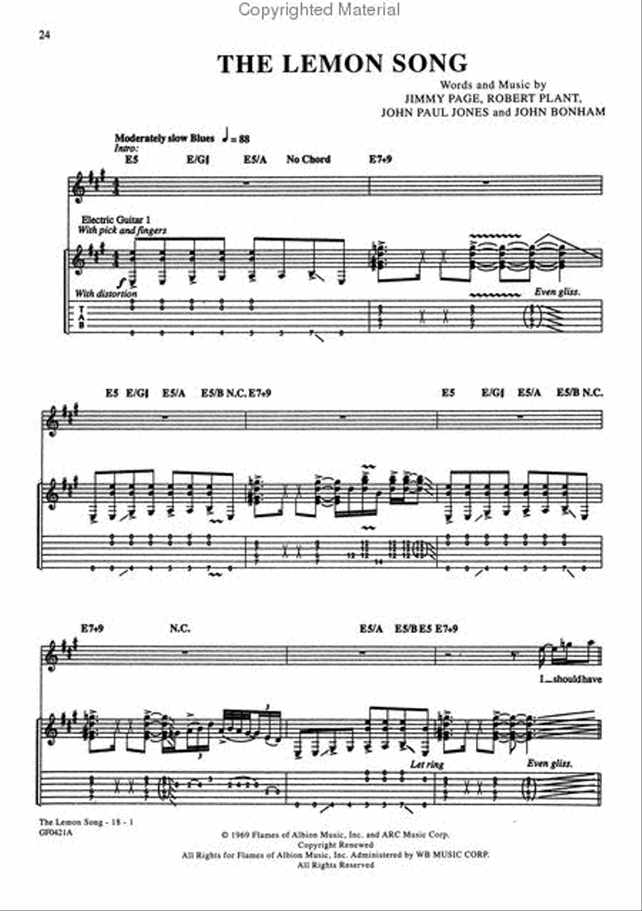 Led Zeppelin II (Guitar Tab Edition) Electric Guitar scores gallery preview page 3