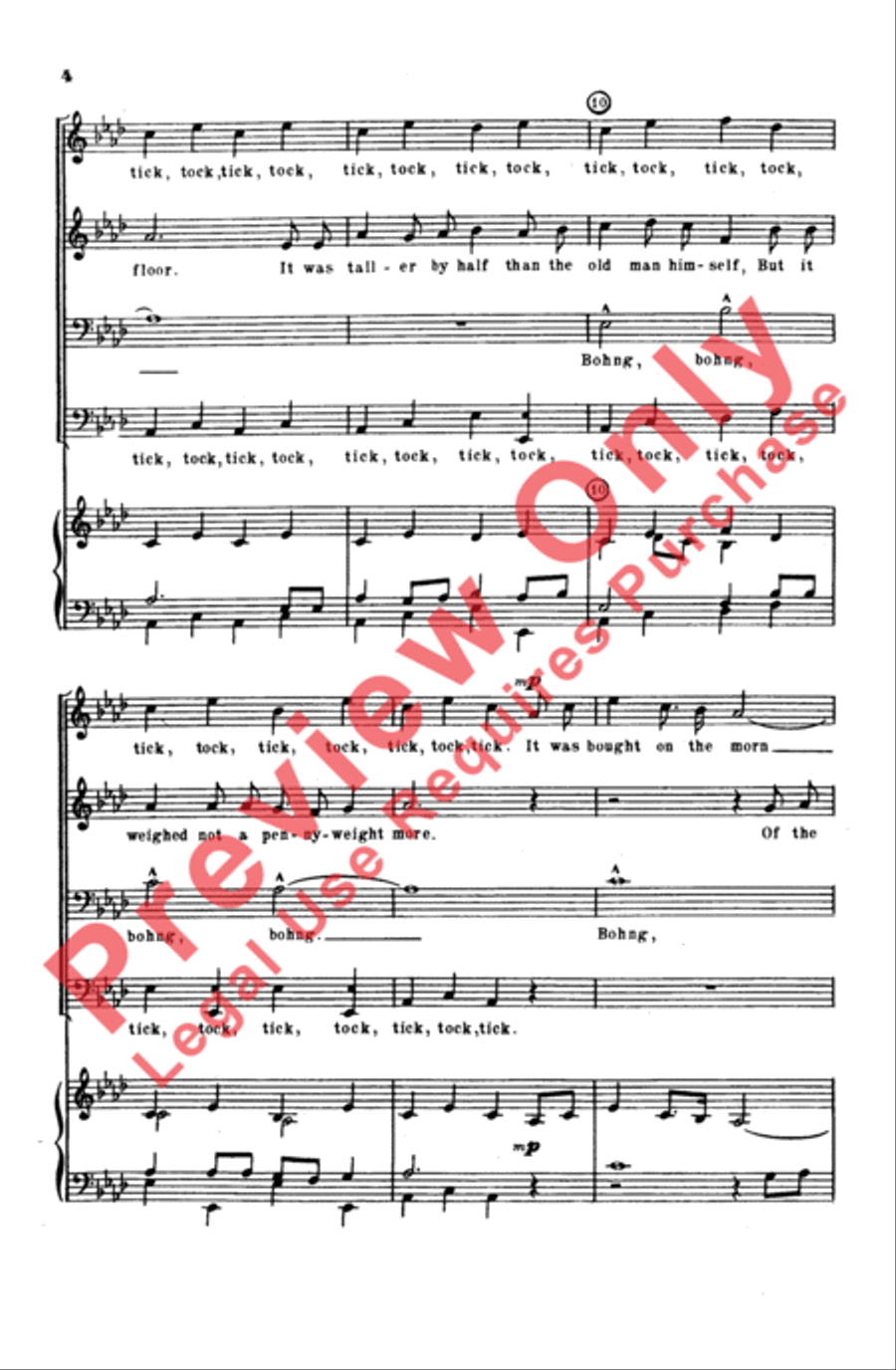 Grandfather's Clock Grandfather's Clock Men's Choir scores gallery preview page 3