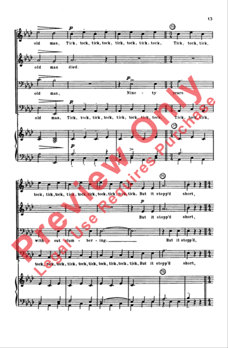 Grandfather's Clock Grandfather's Clock Men's Choir scores gallery preview page 12