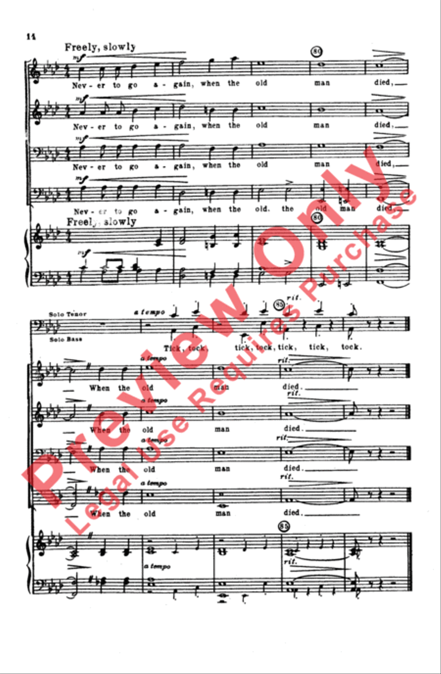 Grandfather's Clock Grandfather's Clock Men's Choir scores gallery preview page 13