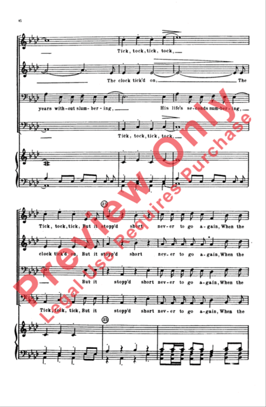 Grandfather's Clock Grandfather's Clock Men's Choir scores gallery preview page 5