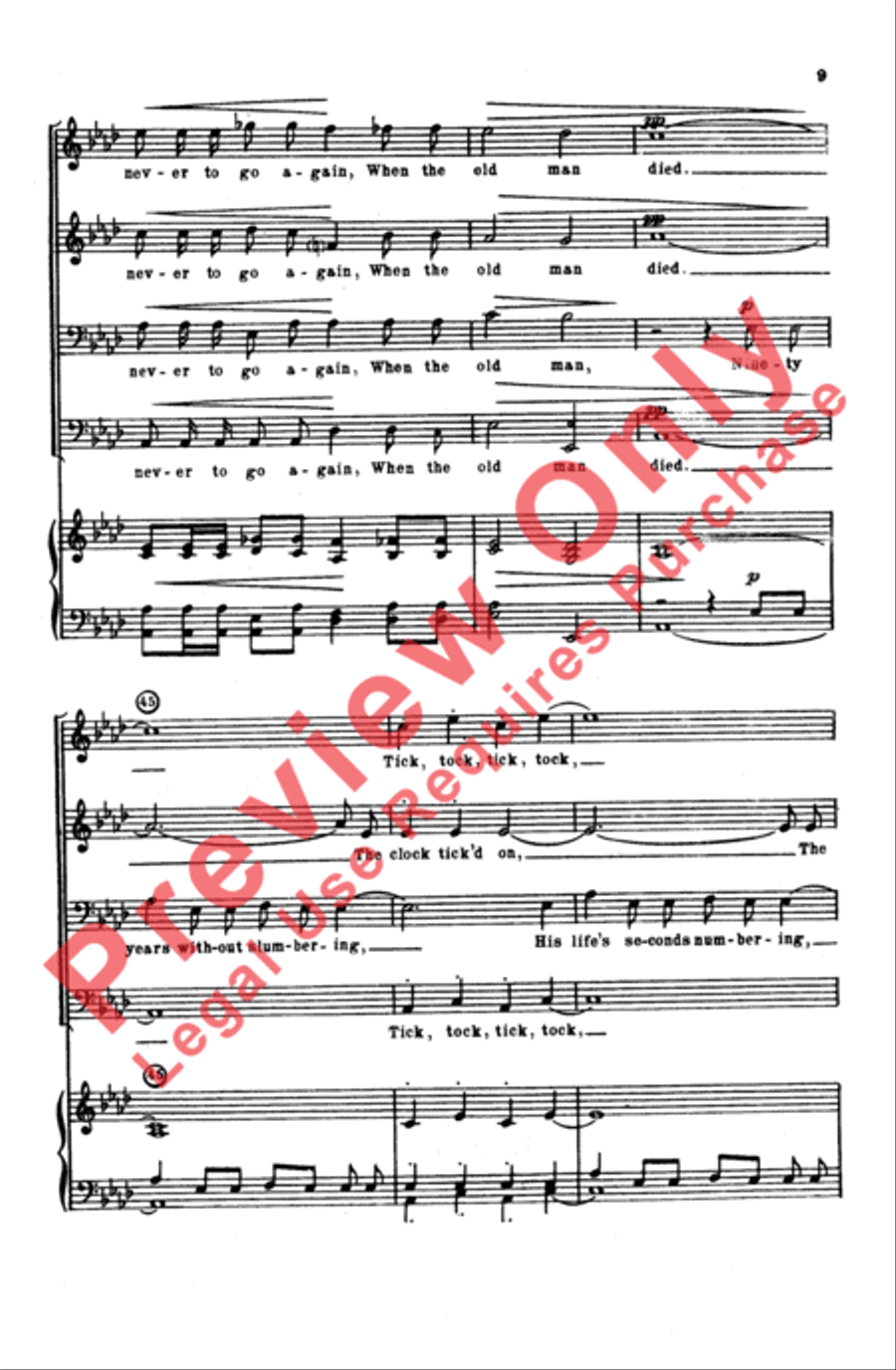 Grandfather's Clock Grandfather's Clock Men's Choir scores gallery preview page 8