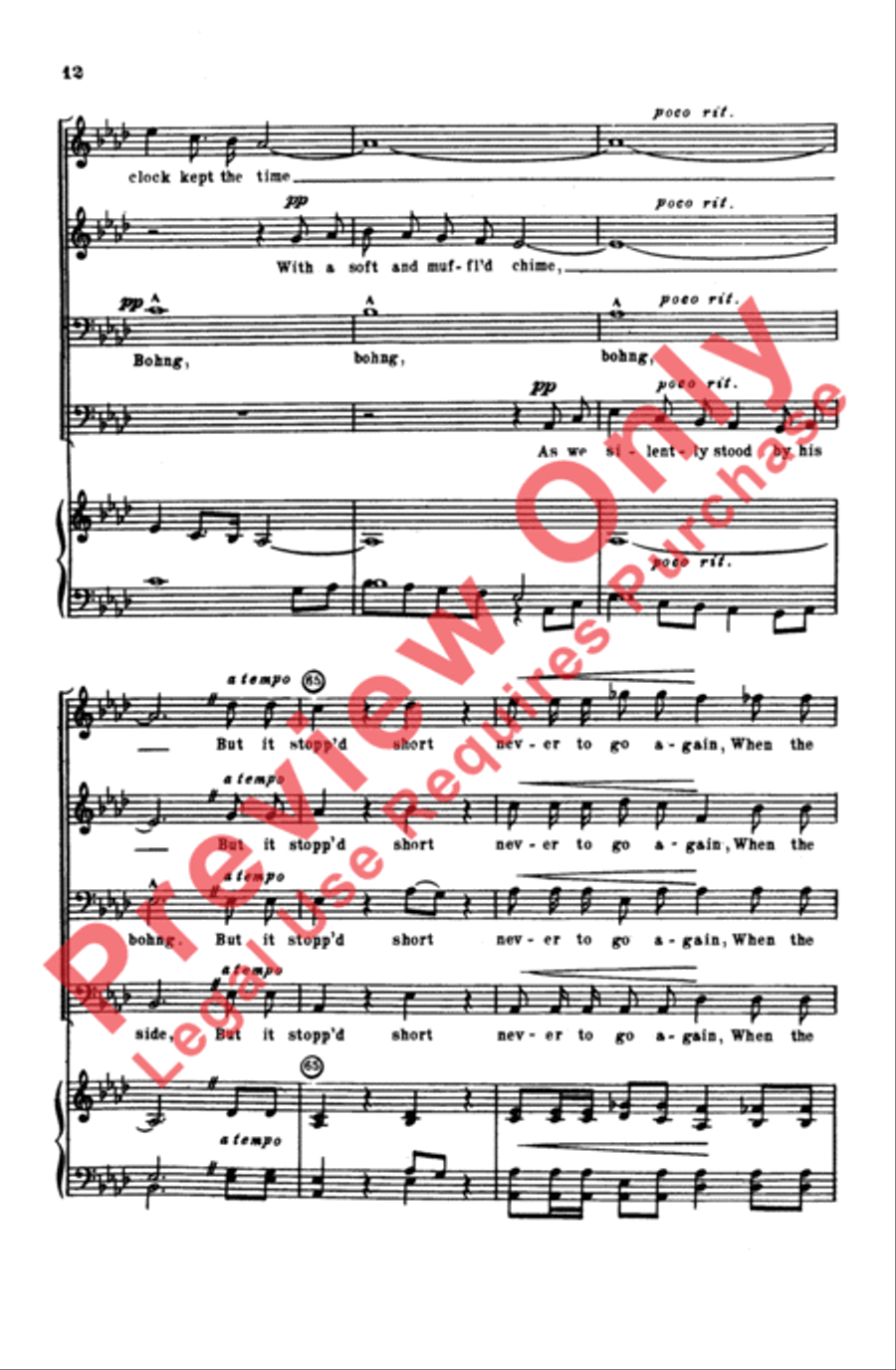 Grandfather's Clock Grandfather's Clock Men's Choir scores gallery preview page 11