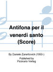 Antifona per il venerdi santo (Score)