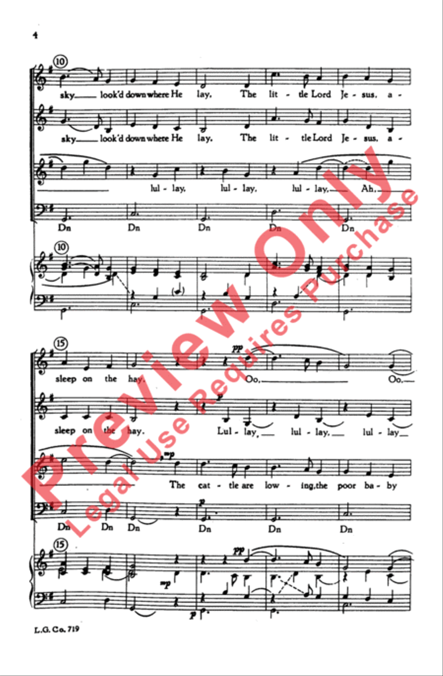 Away in a Manger Away in a Manger 4-Part scores gallery preview page 3