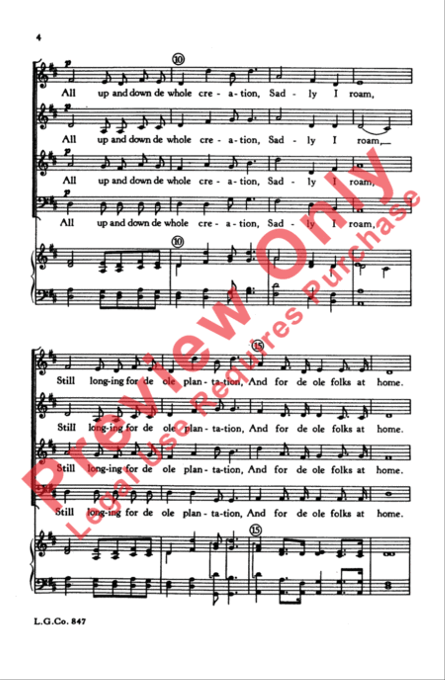 Old Folks at Home Old Folks at Home Choir scores gallery preview page 3