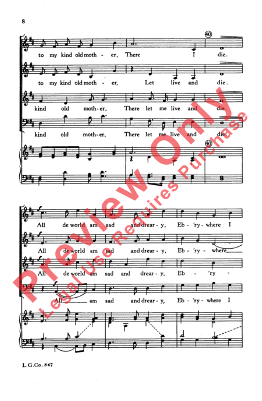 Old Folks at Home Old Folks at Home Choir scores gallery preview page 7