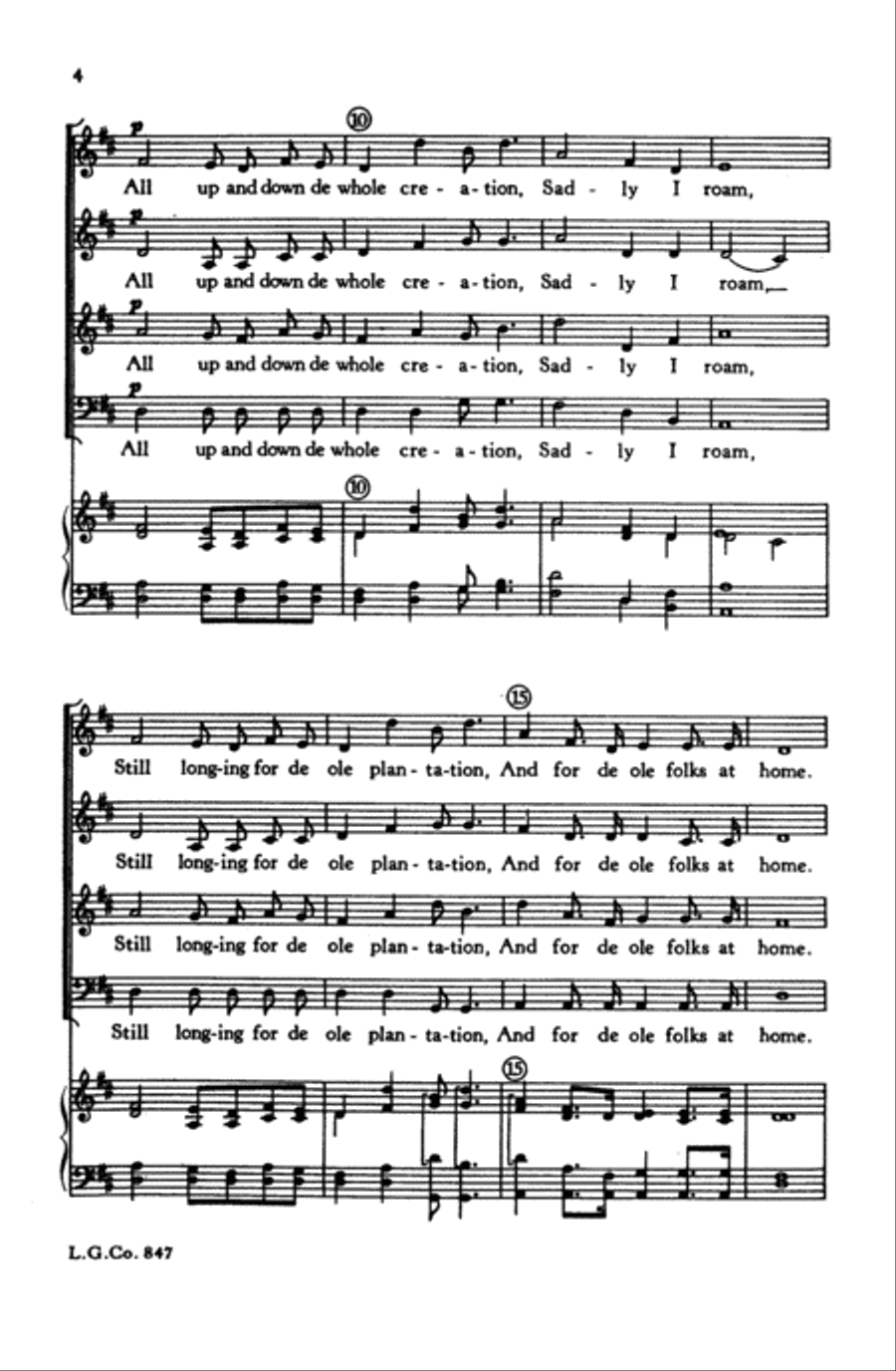 Old Folks at Home Old Folks at Home Choir scores gallery preview page 13