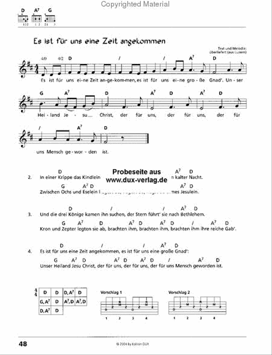 Weihnachtslieder mit einfachen Gitarrengriffen Classical Guitar scores gallery preview page 4