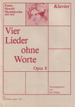 Vier Lieder ohne Worte op. 8