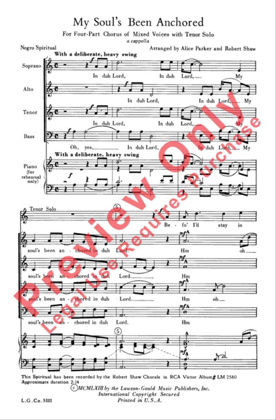 My Soul's Been Anchored My Soul's Been Anchored Choir scores gallery preview page 2