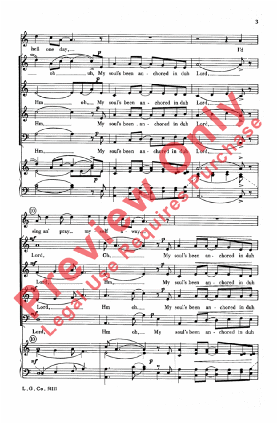 My Soul's Been Anchored My Soul's Been Anchored Choir scores gallery preview page 3