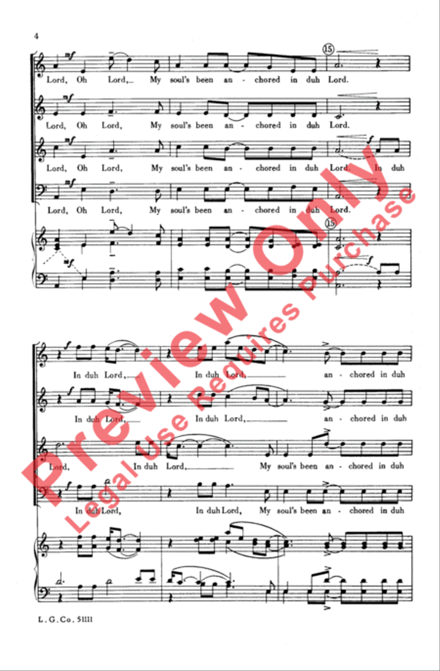 My Soul's Been Anchored My Soul's Been Anchored Choir scores gallery preview page 4