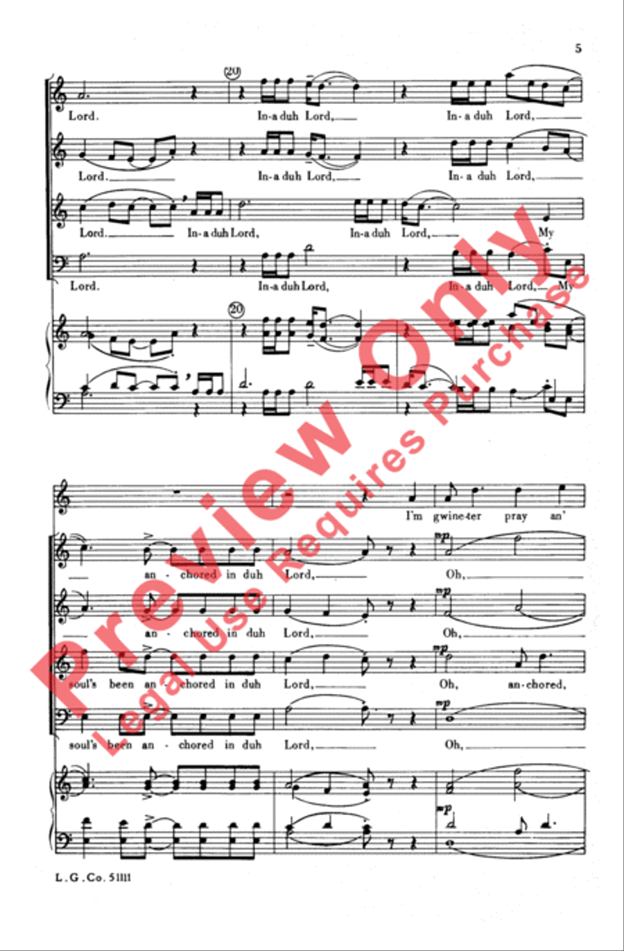 My Soul's Been Anchored My Soul's Been Anchored Choir scores gallery preview page 5