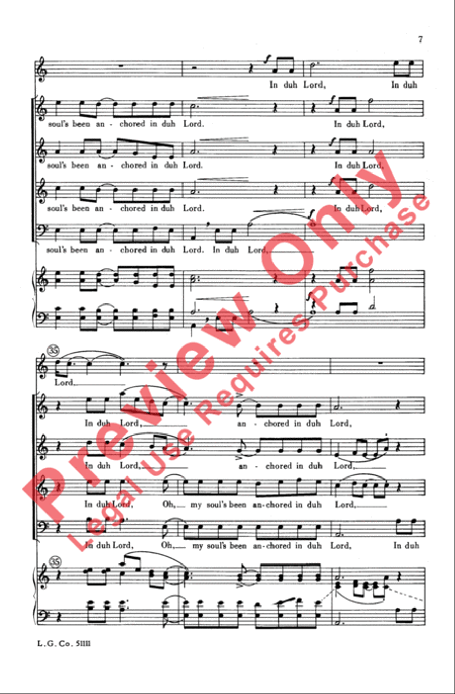 My Soul's Been Anchored My Soul's Been Anchored Choir scores gallery preview page 7