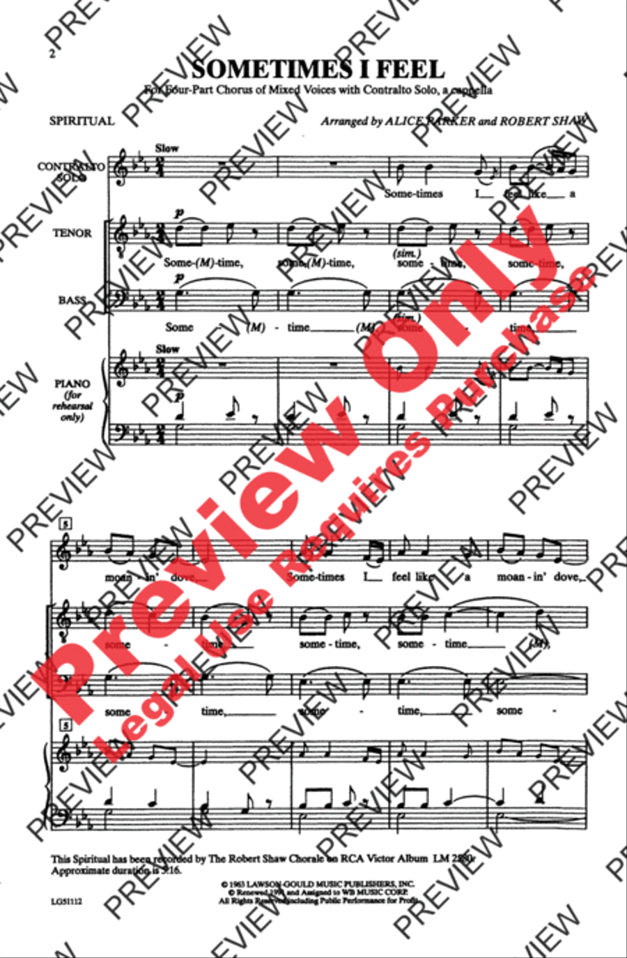 Sometimes I Feel Sometimes I Feel Choir scores gallery preview page 2