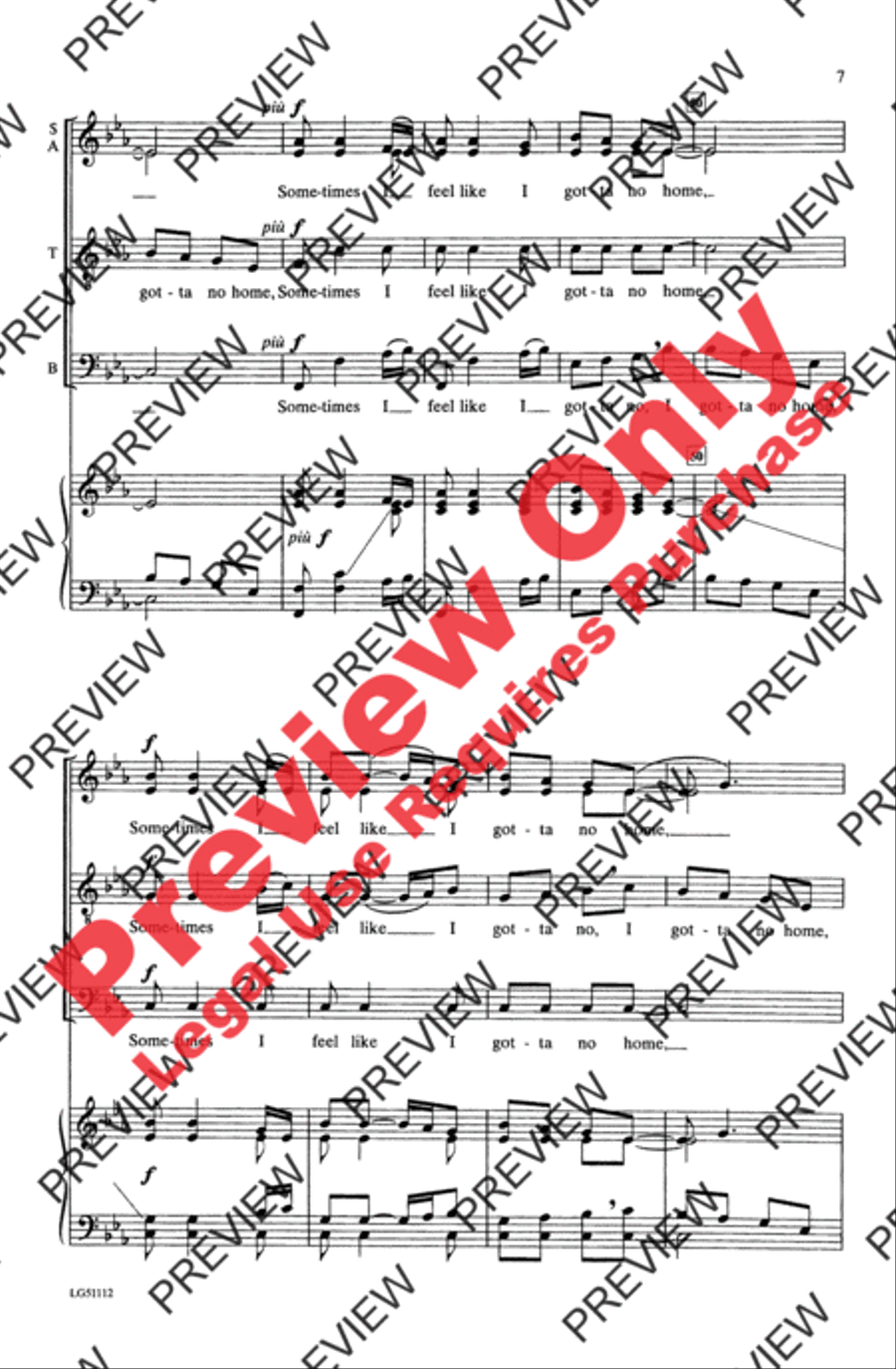 Sometimes I Feel Sometimes I Feel Choir scores gallery preview page 7