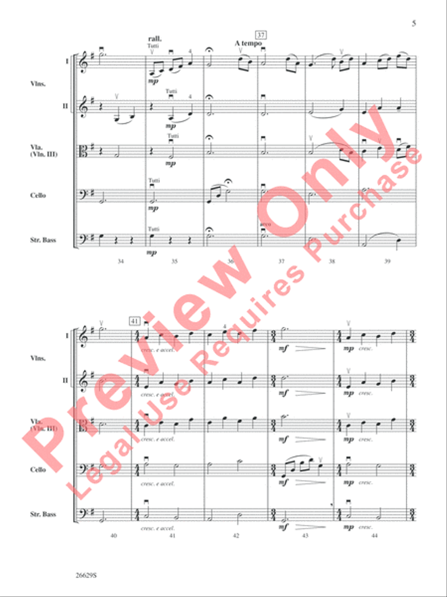 Platoon Swims (from Flags of Our Fathers) String Orchestra scores gallery preview page 6