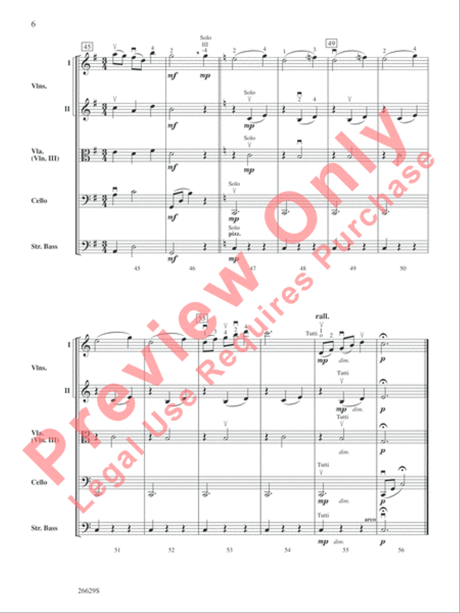 Platoon Swims (from Flags of Our Fathers) String Orchestra scores gallery preview page 7