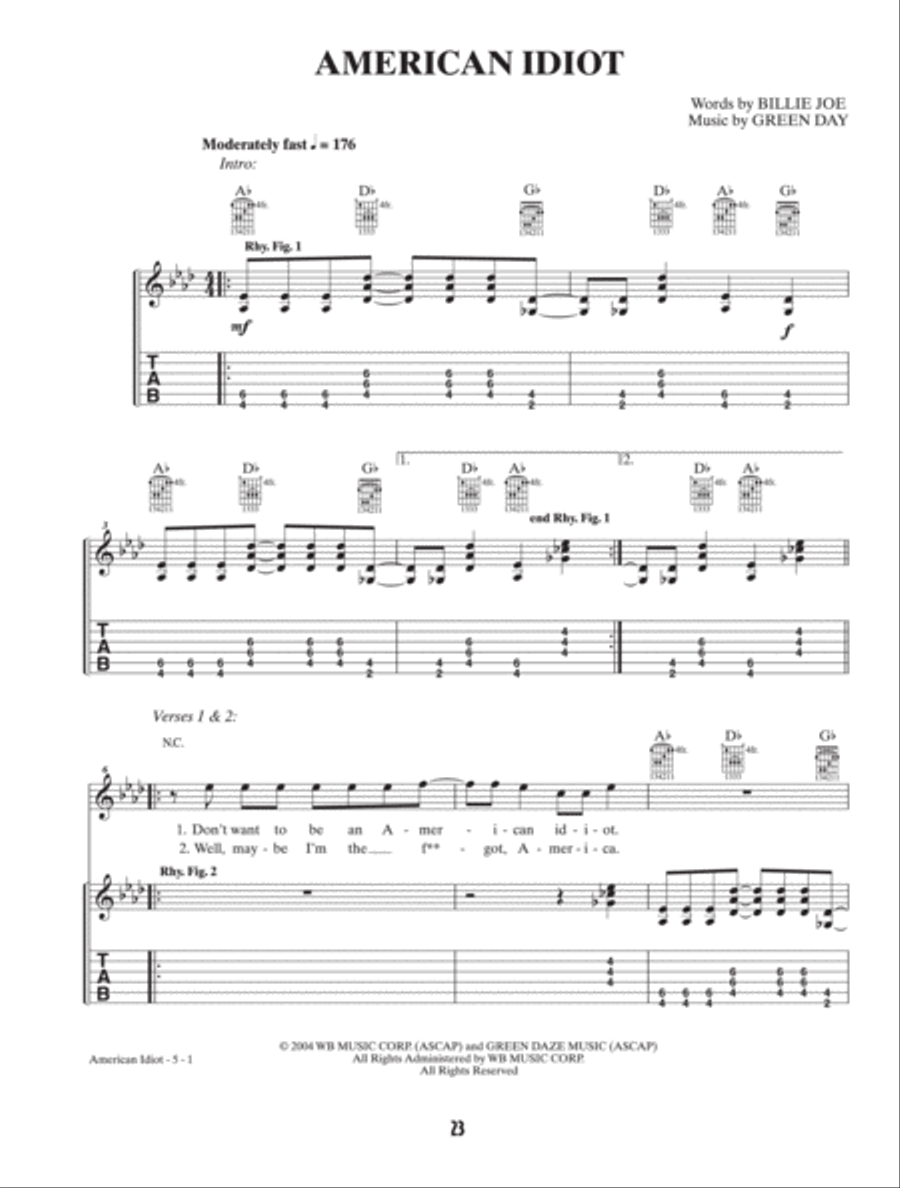 The Complete Idiot's Guide to Rock Guitar Songs Electric Guitar scores gallery preview page 2