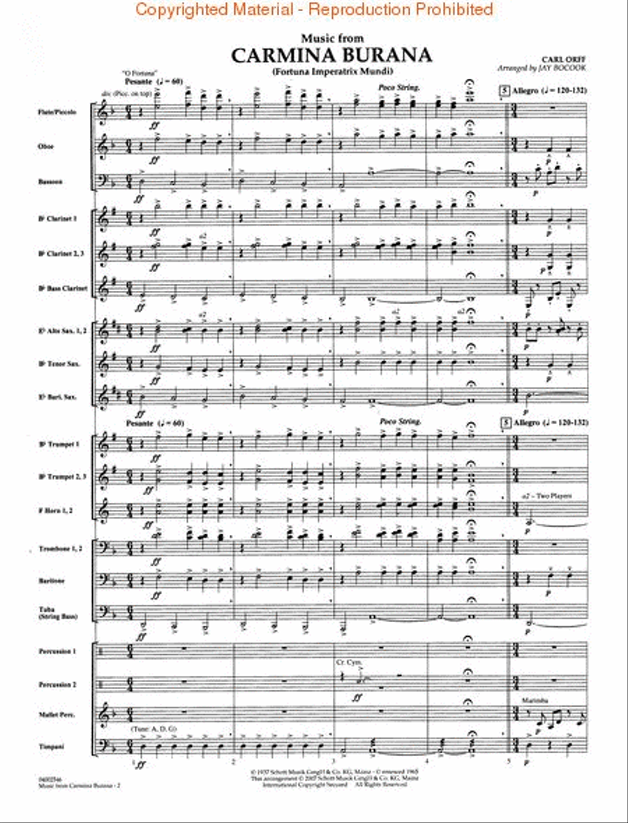 Music from Carmina Burana Concert Band scores gallery preview page 2